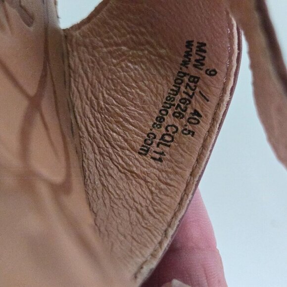 Born Laurene In Saddle Brown Braided Leather Cork Wedge Sandals Size 9 - Picture 10 of 10